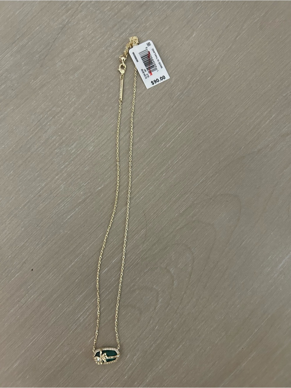 Kendra Scott Gold And Green Bow Elisa Necklace